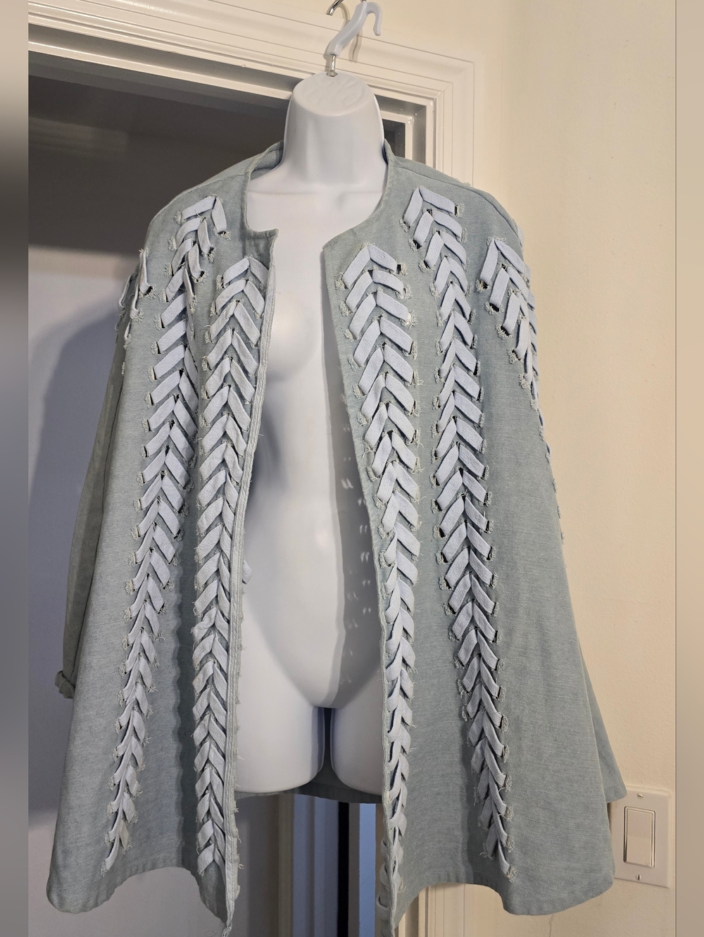 Akira Label Phantogram Denim Poncho with Laces OS Sold out online - Picture 14 of 15